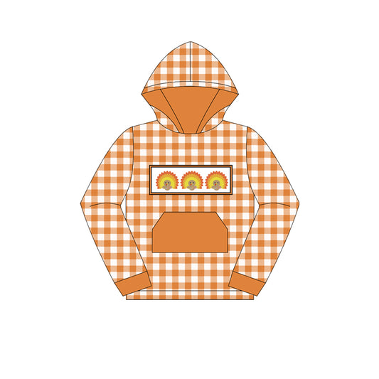 (Pre-order)BT1283 Turkey Dots Print Boys Thanksgiving Hoodie Top