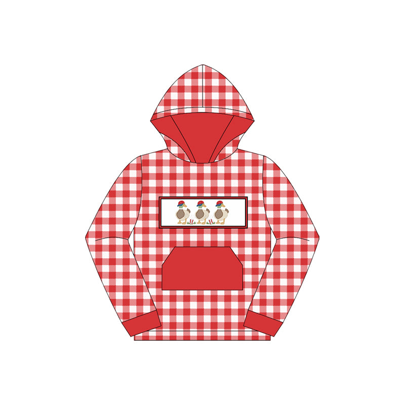 (Pre-order)BT1286 Duck Baseball Dots Print Boys Fall Hoodie Top