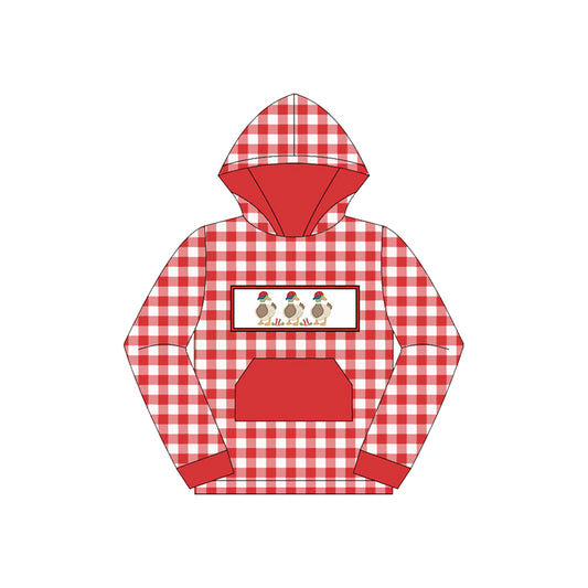 (Pre-order)BT1286 Duck Baseball Dots Print Boys Fall Hoodie Top