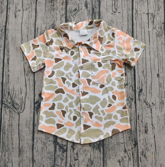 (Pre-order)BT1312 Camo Print Pocket Boys Tee Shirts Top