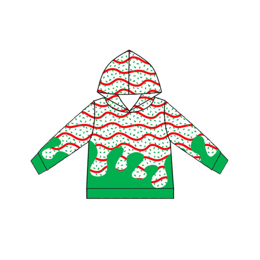 (Pre-order)BT1315 Debbie Cake Sprinkles White Print Boys Christmas Hoodie Zipper Top