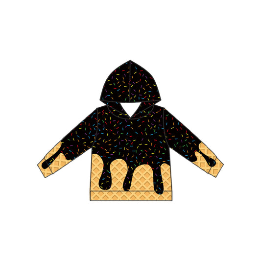 (Pre-order)BT1323 Sprinkles Print Kids Fall Hoodie Top