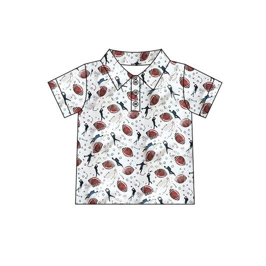 (Pre-order)BT1324 Football Print Boys Summer Polo Top