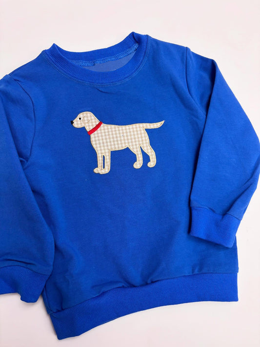 (Pre-order)BT1333 Dog Blue Print Boys Long Sleeve Hunting Top