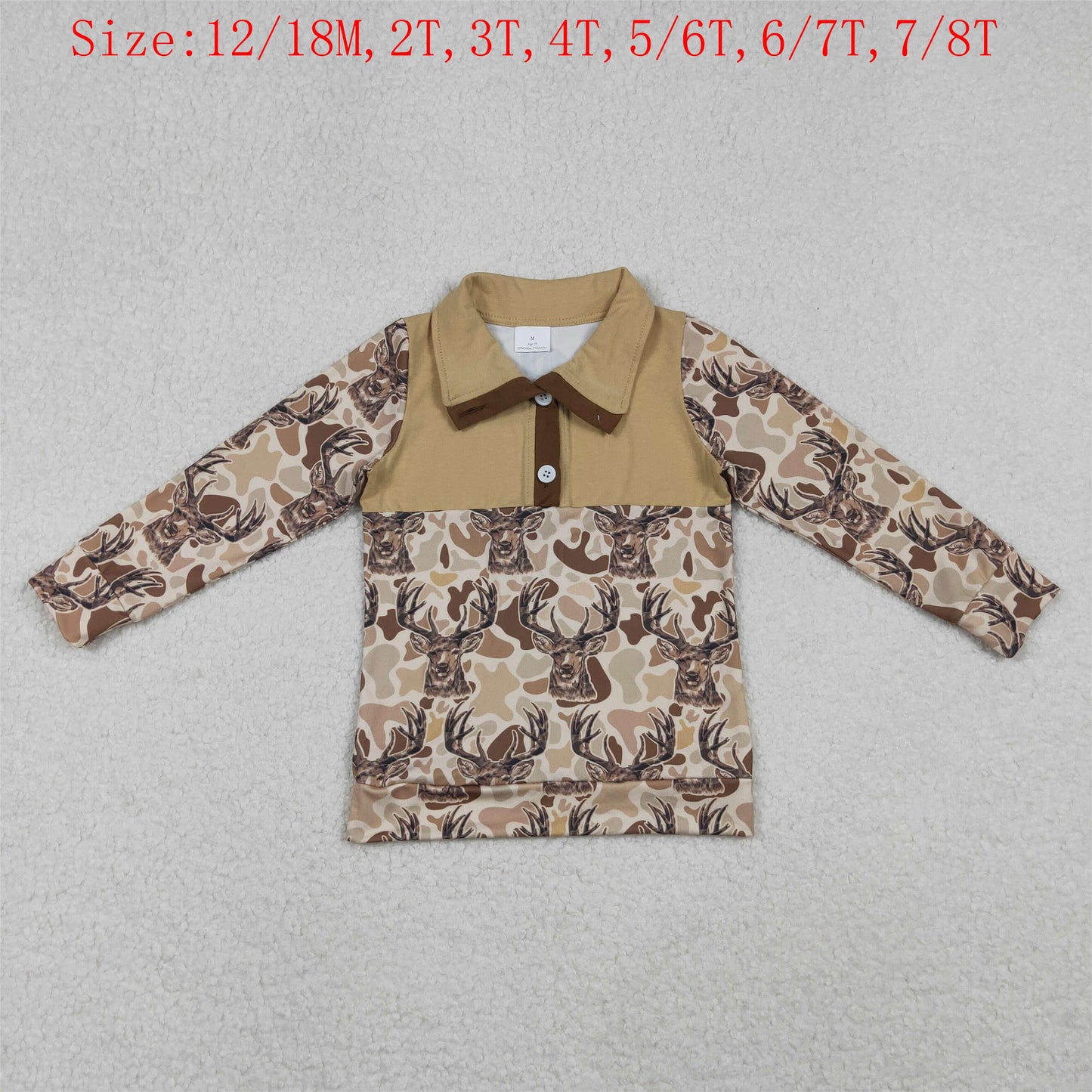 Deer Brown Camo Print Boys Fall Hunting Clothes Brothers Matching Wear