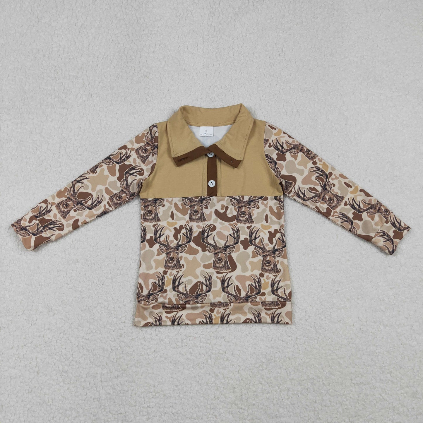 Deer Brown Camo Print Boys Fall Hunting Clothes Brothers Matching Wear