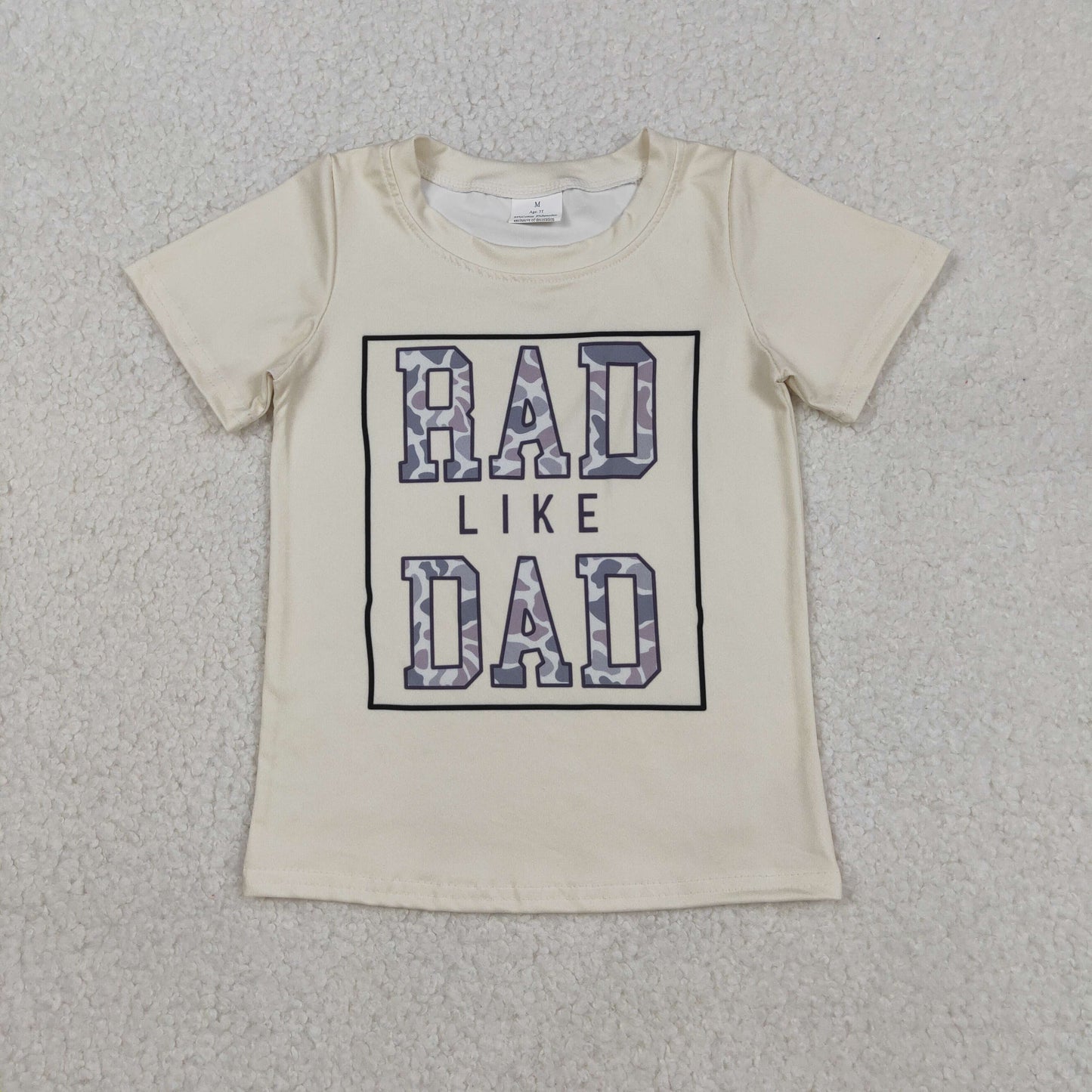 BT1416 RAD LIKE DAD Camo Print Boys Summer Tee Shirts Top