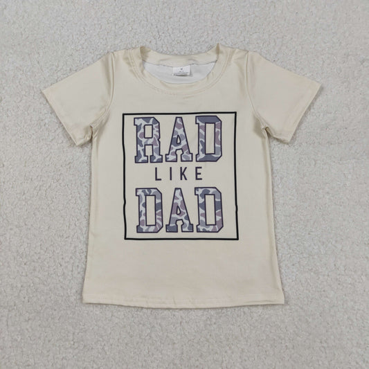 BT1416 RAD LIKE DAD Camo Print Boys Summer Tee Shirts Top