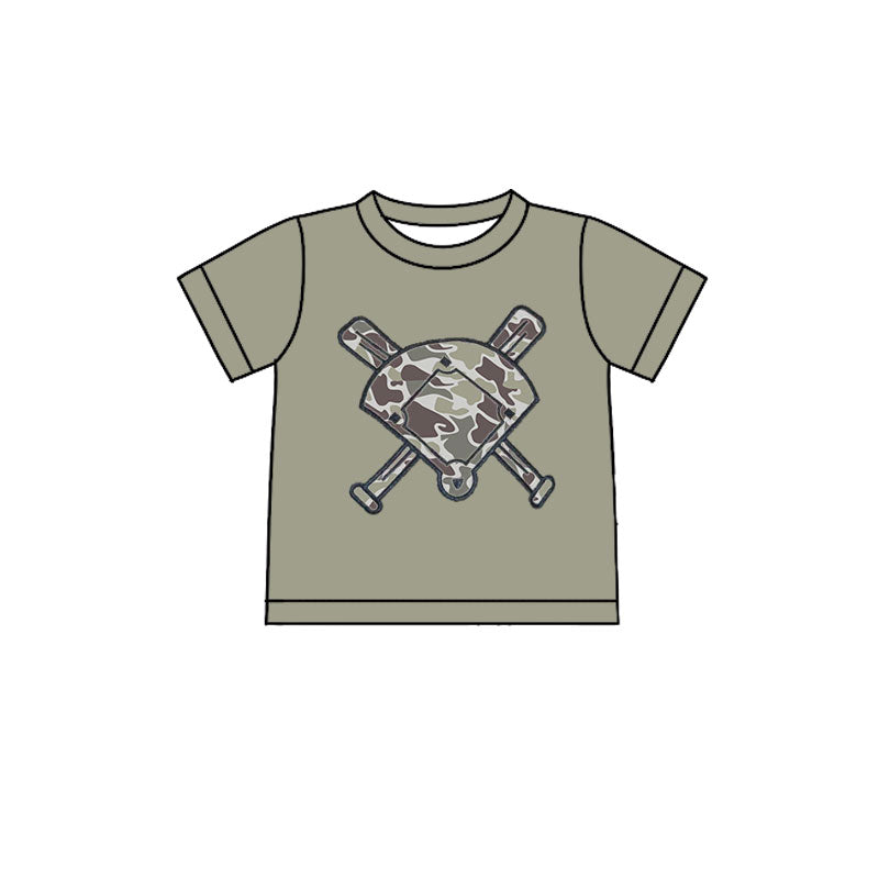 (Pre-order)BT1417 Baseball Camo Print Boys Summer Tee Shirts Top