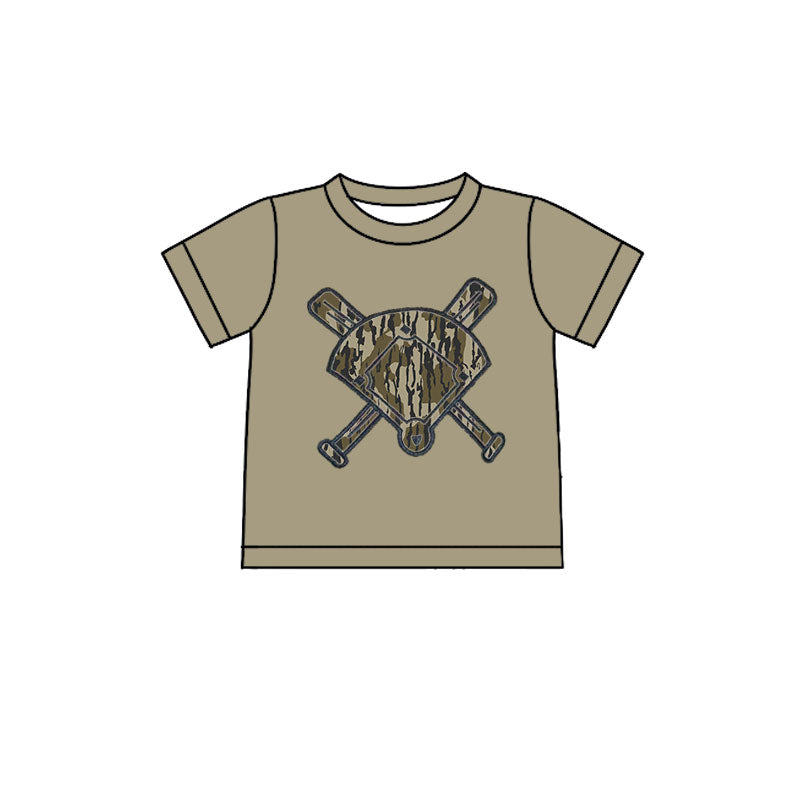 (Pre-order)BT1419 Baseball Camo Print Boys Summer Tee Shirts Top