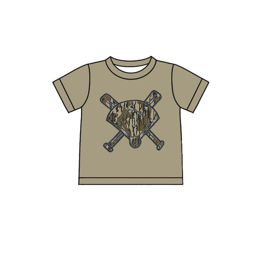 (Pre-order)BT1419 Baseball Camo Print Boys Summer Tee Shirts Top