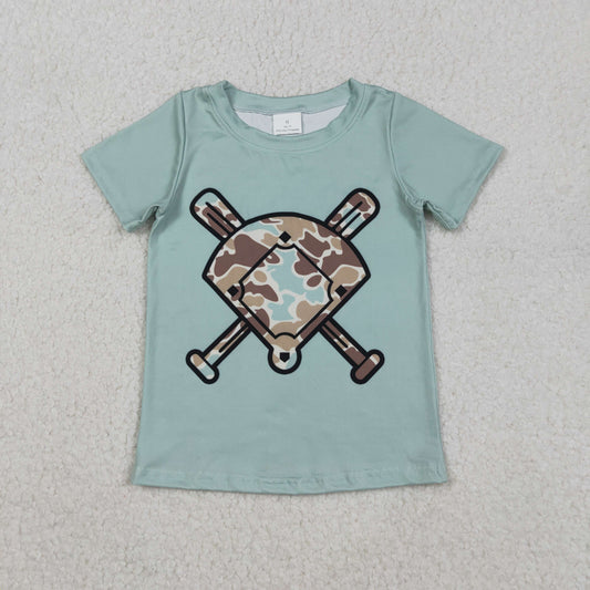 BT1422 Baseball Camo Print Boys Summer Tee Shirts Top