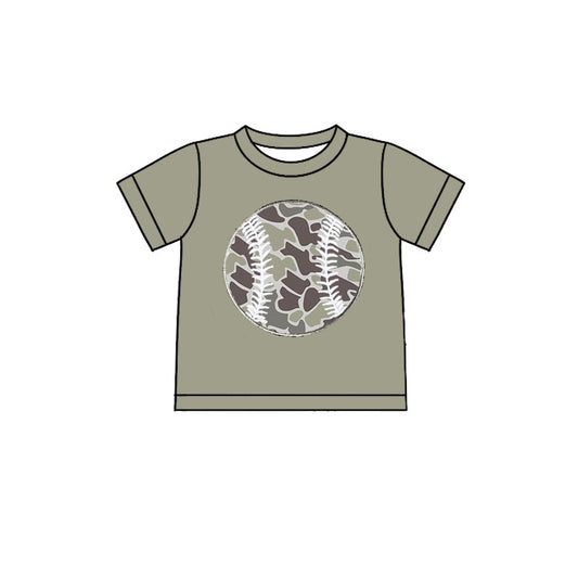 (Pre-order)BT1426 Baseball Camo Print Boys Summer Tee Shirts Top