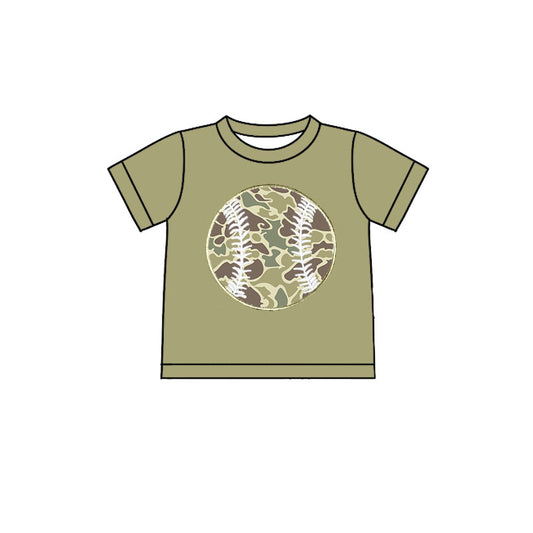 (Pre-order)BT1427 Baseball Camo Print Boys Summer Tee Shirts Top