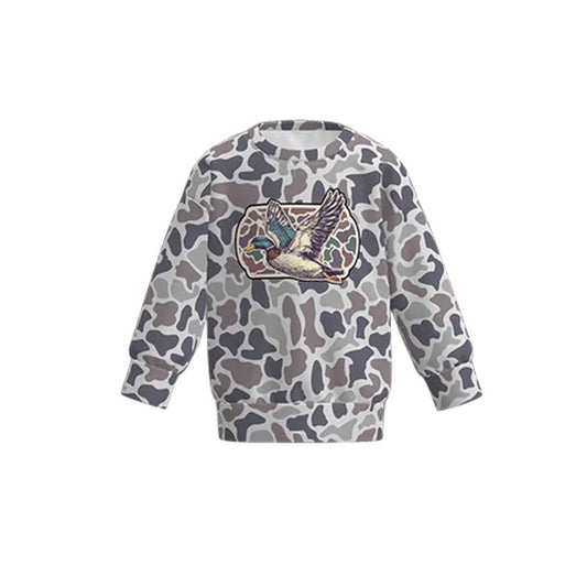 (Pre-order)BT1473 Duck Camo Print Boys  Long Sleeve Tee Shirts Top