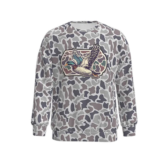 (Pre-order)BT1475 Adult Duck Camo Print Man  Long Sleeve Tee Shirts Top