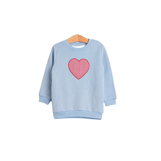 (Pre-order)BT1477 Heart Blue Print Boys Valentine's Day Tee Shirts Top