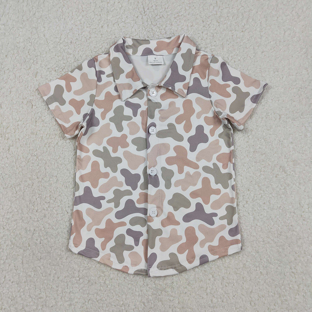 5 Colors Camo Print Boys Summer Tee Shirts Top Brothers Wear