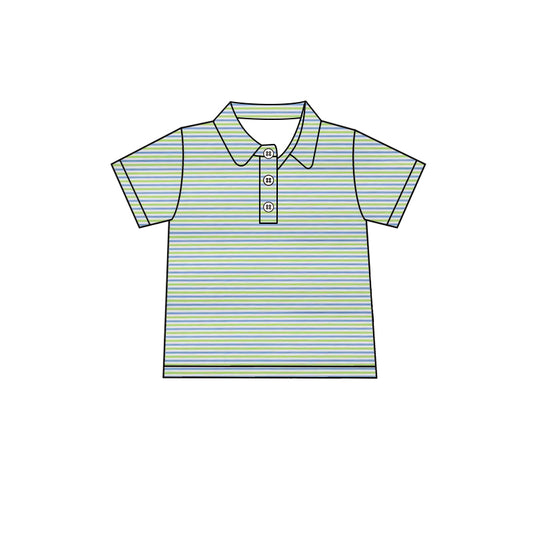 (Pre-order)BT1689 Stripes Print Boys Summer Polo Tee Shirts Top