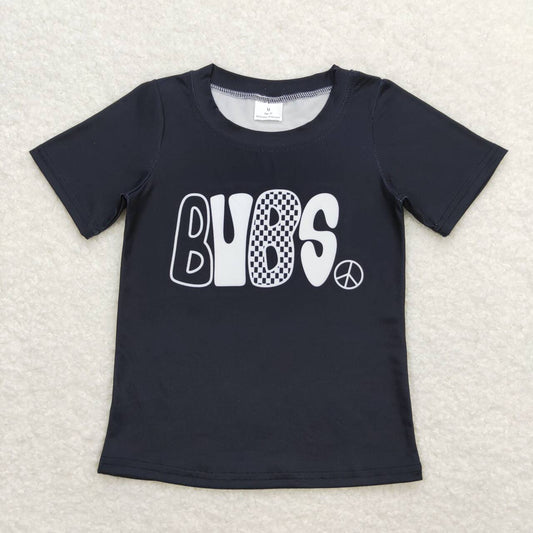 BT0617  BUBS Black Print Boys Summer Tee Shirts Top