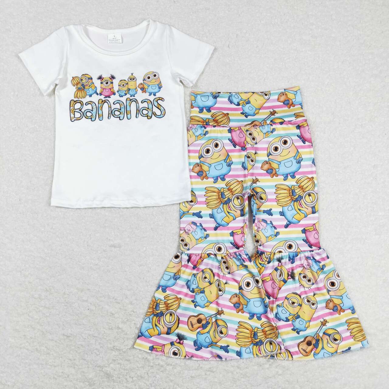 GSPO1188 Cartoon Cute Bananas Print Girls Clothes Set