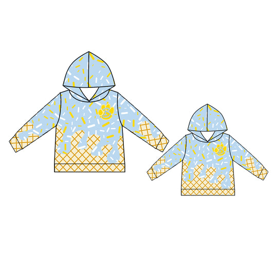 (Custom Design Preorder MOQ 5 Each Design) Team's Bath Wildcats Sprinkles Print Hoodie Top Mom and Me Matching Clothes