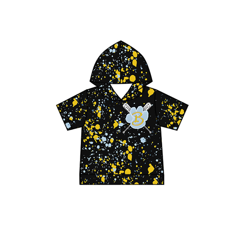 (Custom Design Preorder MOQ 5 Each Item)Team's Bath Wildcats Baseball Sprinkles Print Short Sleeve Hoodie Top Mom and Me Matching Clothes