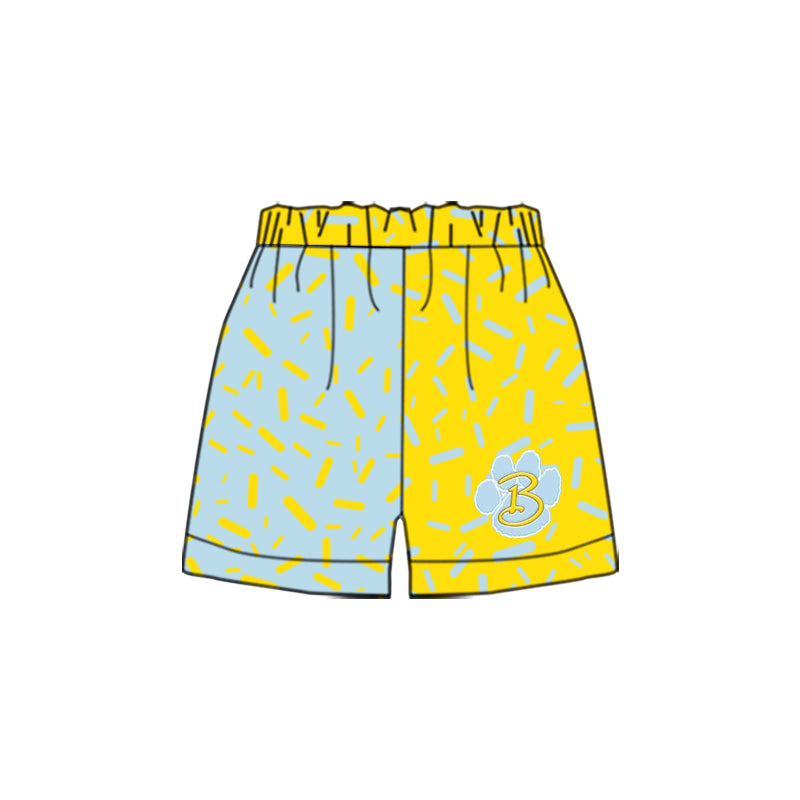 (Custom Design Preorder MOQ 5 Each Item) Team's Bath Wildcats Sprinkles Print Summer Bottom Shorts Mom and Me Matching Clothes