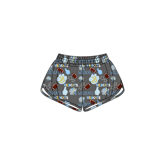 (Custom Design Preorder MOQ 5 Each Item) Team's Bath Wildcats Print Zipper Pockets Summer Bottom Shorts Mom and Me Matching Clothes