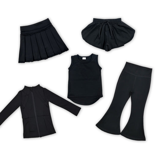 Black Color Girls Yoga Clothes Sisters Matching Wear