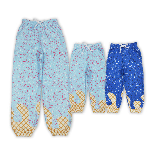 Blue Sprinkles Print Mom and Me Bottom Joggers Yoga Pants