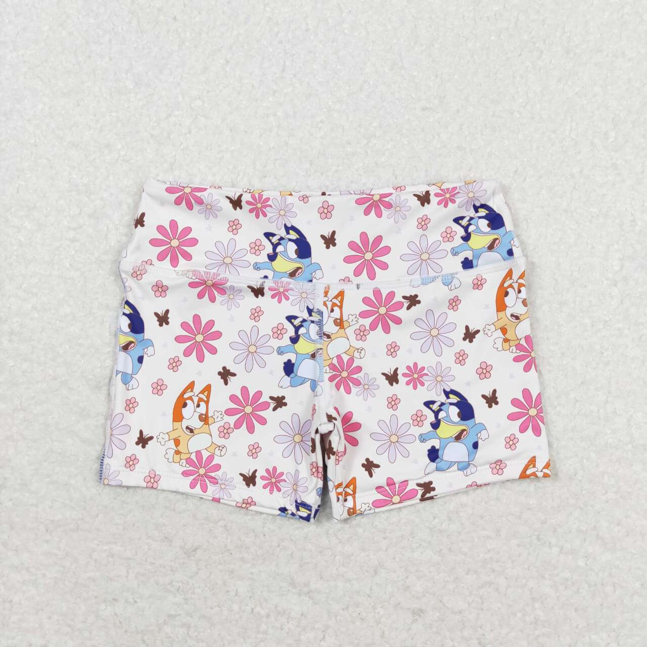 GSSO0900  Cartoon Dog Flowers Print Girls Summer Clothes Set