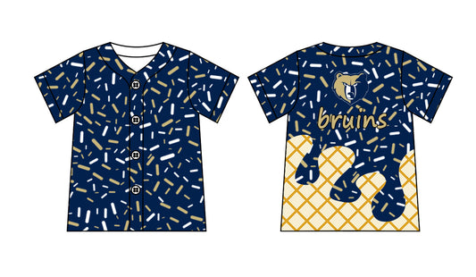 (Custom Design Preorder MOQ 5) Team's Bruins Sprinkles Print Boys Summer Tee Shirts Top