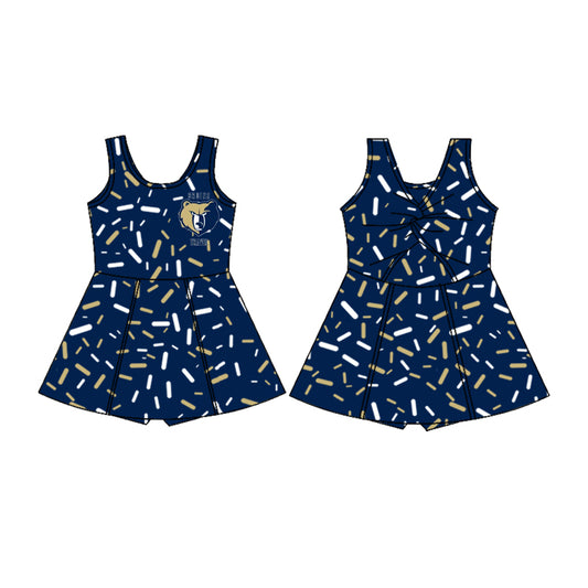 (Custom Design Preorder MOQ 5) Team's Bruins Sprinkles Print Shorts Skirts Girls Summer Yoga Dress