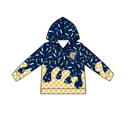 (Custom Design Preorder MOQ 5 Each Item)Team's Bruins Sprinkles Print Hoodie Top Mom and Me Matching Clothes