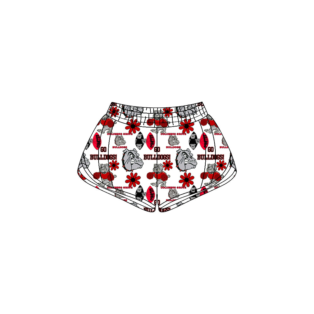 (Custom Design Preorder MOQ 5 Each Item) Team's Bulldogs Print Zipper Pockets Summer Bottom Shorts Mom and Me Matching Clothes