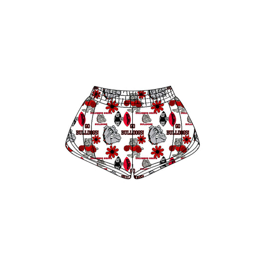 (Custom Design Preorder MOQ 5 Each Item) Team's Bulldogs Print Zipper Pockets Summer Bottom Shorts Mom and Me Matching Clothes