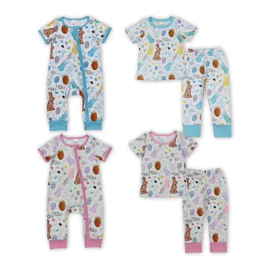 Bunny Eggs Print Sibling Easter Matching Clothes