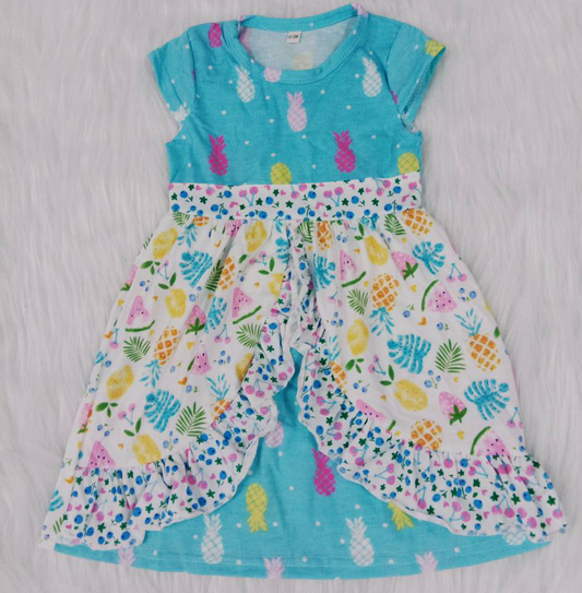 (Promotion) C0-13-1 Pineapple Print Girls Summer Dress