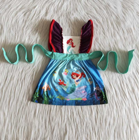 (Promotion)C11-11 Cartoon Princess Flutter Sleeve Knee Length Summer Dress