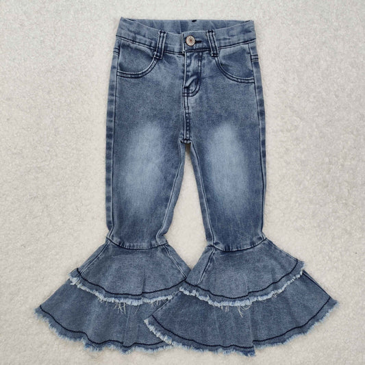 Washed Blue ruffle denim jeans          C5-15