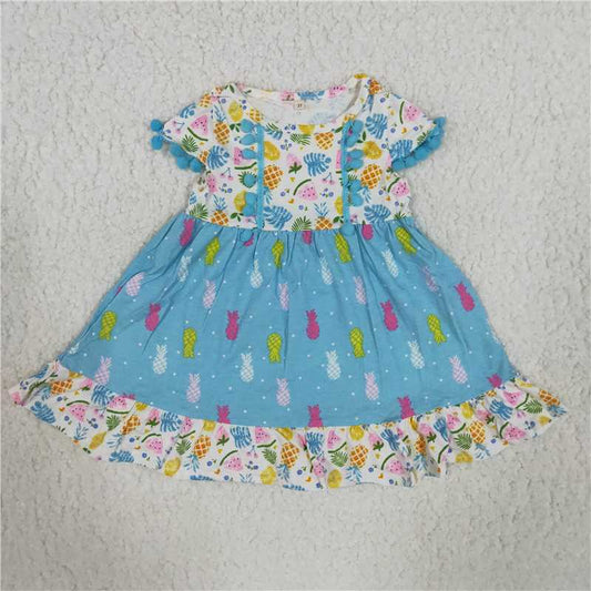 (Promotion) C9-9 Fruits pom pom knee length dress