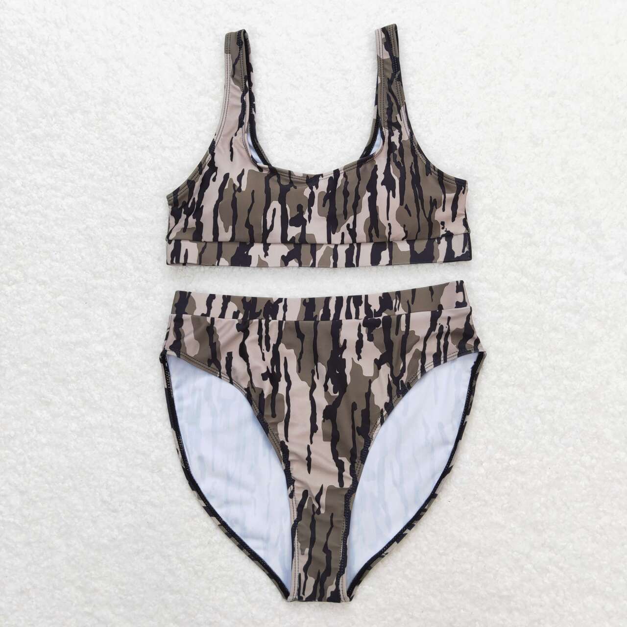 S0322 Adult Camo Print Woman 2 Pieces Swimsuits