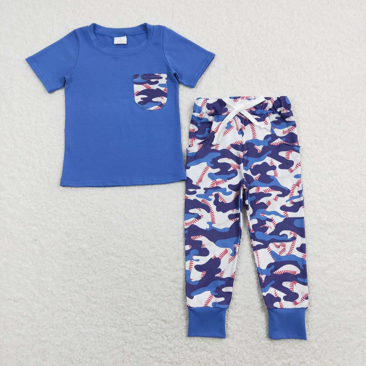 3 Colors Baseball Print Boys Clothes Set