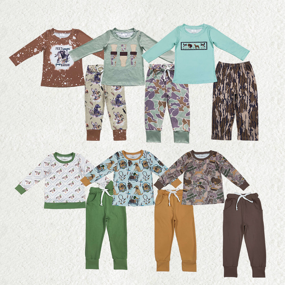 Camo Duck Hunting Print Boys Fall Outfits Brothers Wear