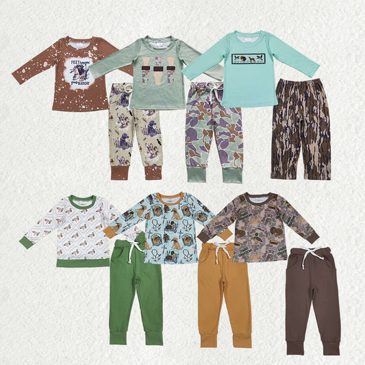Camo Duck Hunting Print Boys Fall Outfits Brothers Wear