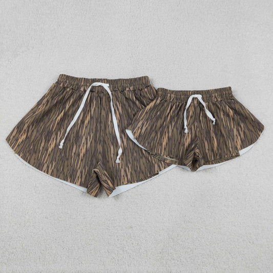 Camo Print Mom and Me Bottom Flutter Yoga Shorts
