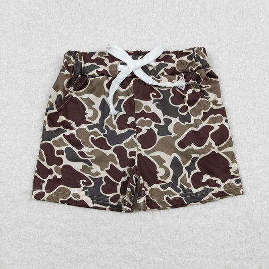 SS0202 Brown Camo Print Boys Summer Shorts