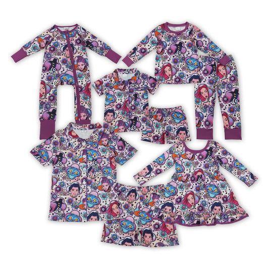 Cartoon Demon Movie Flowers Print Family Matching Clothes
