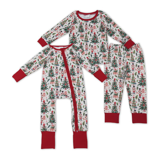 Cartoon Nutcracke* Print Boys Christmas Pajamas Clothes Brothers Matching Wear